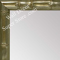 MR1947-2 Distressed Silver Tropical Bamboo Custom Framed Mirror